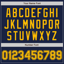 Load image into Gallery viewer, Custom Navy Gold Authentic Baseball Jersey

