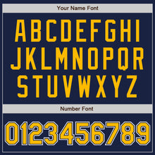 Load image into Gallery viewer, Custom Navy Gold-White Authentic Baseball Jersey

