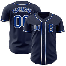 Load image into Gallery viewer, Custom Navy Royal-White Authentic Baseball Jersey
