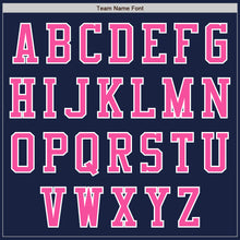 Load image into Gallery viewer, Custom Navy Pink-White Authentic Baseball Jersey
