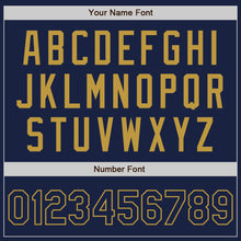 Load image into Gallery viewer, Custom Navy Old Gold Authentic Baseball Jersey
