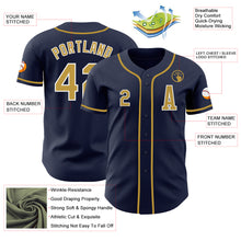 Load image into Gallery viewer, Custom Navy Old Gold-White Authentic Baseball Jersey
