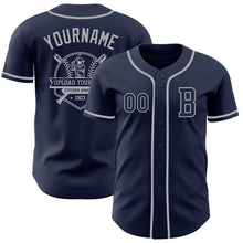 Load image into Gallery viewer, Custom Navy Gray Authentic Baseball Jersey

