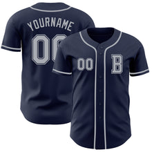 Load image into Gallery viewer, Custom Navy Gray Authentic Baseball Jersey
