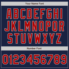 Load image into Gallery viewer, Custom Navy Red-Gray Authentic Baseball Jersey
