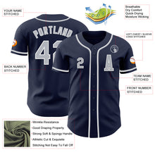 Load image into Gallery viewer, Custom Navy Gray-White Authentic Baseball Jersey
