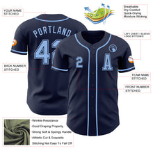 Load image into Gallery viewer, Custom Navy Light Blue Authentic Baseball Jersey
