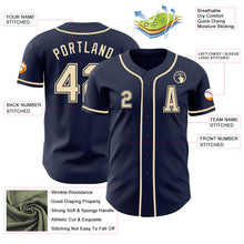 Load image into Gallery viewer, Custom Navy Cream Authentic Baseball Jersey
