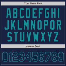 Load image into Gallery viewer, Custom Navy Teal Authentic Baseball Jersey
