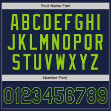 Load image into Gallery viewer, Custom Navy Neon Green Authentic Baseball Jersey
