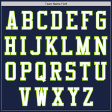 Load image into Gallery viewer, Custom Navy White-Neon Green Authentic Baseball Jersey
