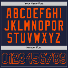 Load image into Gallery viewer, Custom Navy Orange Authentic Throwback Basketball Jersey
