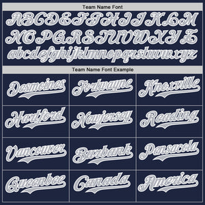 Custom Navy Gray-White Authentic Baseball Jersey