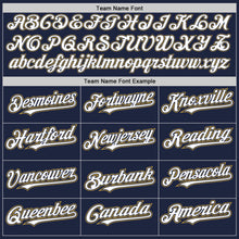 Load image into Gallery viewer, Custom Navy White Old Gold Authentic Baseball Jersey
