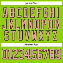 Load image into Gallery viewer, Custom Neon Green Medium Pink-Black Hockey Lace Neck Jersey

