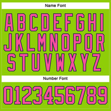 Load image into Gallery viewer, Custom Neon Green Pink-Navy Hockey Lace Neck Jersey
