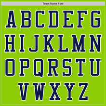 Load image into Gallery viewer, Custom Neon Green Navy-White Authentic Baseball Jersey
