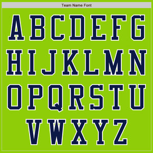 Custom Neon Green Navy-White Authentic Baseball Jersey