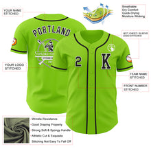 Load image into Gallery viewer, Custom Neon Green Black-White Authentic Baseball Jersey
