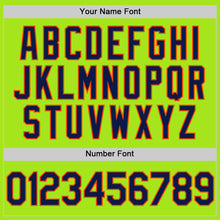 Load image into Gallery viewer, Custom Neon Green Navy-Orange Authentic Throwback Basketball Jersey
