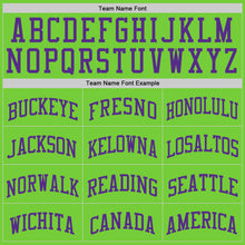 Load image into Gallery viewer, Custom Neon Green Purple Authentic Basketball Jersey
