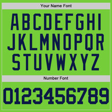 Load image into Gallery viewer, Custom Neon Green Navy Authentic Basketball Jersey
