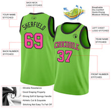 Load image into Gallery viewer, Custom Neon Green Pink-Black Authentic Basketball Jersey
