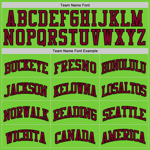 Custom Neon Green Maroon-Black Authentic Basketball Jersey