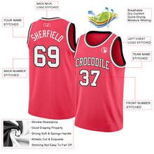 Load image into Gallery viewer, Custom Neon Pink White-Black Authentic Basketball Jersey
