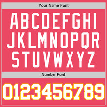 Load image into Gallery viewer, Custom Neon Pink White-Gold Authentic Basketball Jersey
