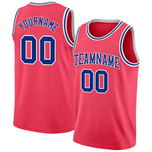 Load image into Gallery viewer, Custom Neon Pink Royal-White Authentic Basketball Jersey
