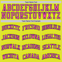 Load image into Gallery viewer, Custom Neon Yellow Pink-Navy Authentic Basketball Jersey
