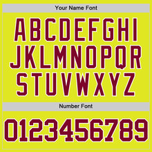 Load image into Gallery viewer, Custom Neon Yellow Maroon-White Authentic Basketball Jersey
