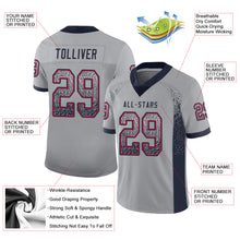 Load image into Gallery viewer, Custom Light Gray Navy-Scarlet Drift Fashion Football Jersey
