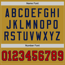Load image into Gallery viewer, Custom Old Gold Red-Navy Mesh Authentic Throwback Football Jersey
