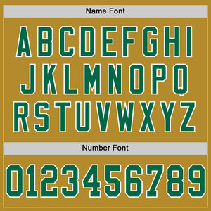 Custom Old Gold Kelly Green-White Mesh Authentic Throwback Football Jersey