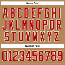 Load image into Gallery viewer, Custom Old Gold Red-White Hockey Lace Neck Jersey

