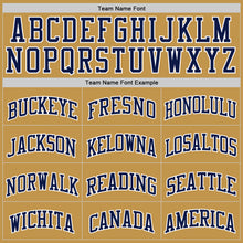 Load image into Gallery viewer, Custom Old Gold Navy-White Authentic Basketball Jersey
