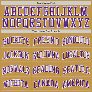 Custom Old Gold Purple-White Authentic Basketball Jersey