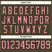 Load image into Gallery viewer, Custom Olive Medium Pink-Black Salute To Service Hockey Lace Neck Jersey
