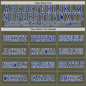 Custom Olive Royal-White Mesh Authentic Salute To Service Football Jersey