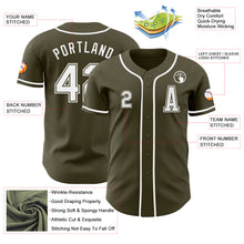 Load image into Gallery viewer, Custom Olive White Authentic Salute To Service Baseball Jersey
