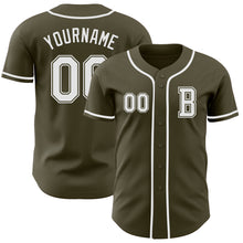 Load image into Gallery viewer, Custom Olive White Authentic Salute To Service Baseball Jersey
