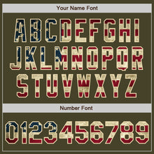 Load image into Gallery viewer, Custom Olive Vintage USA Flag-Cream Authentic Salute To Service Baseball Jersey
