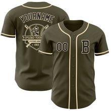 Load image into Gallery viewer, Custom Olive Black-Cream Authentic Salute To Service Baseball Jersey
