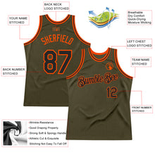 Load image into Gallery viewer, Custom Olive Black-Orange Authentic Throwback Salute To Service Basketball Jersey
