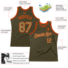 Load image into Gallery viewer, Custom Olive Camo Orange-Black Authentic Throwback Salute To Service Basketball Jersey
