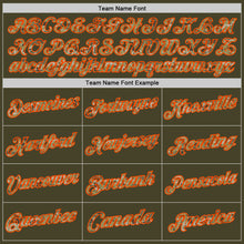 Load image into Gallery viewer, Custom Olive Camo Orange-Black Authentic Throwback Salute To Service Basketball Jersey
