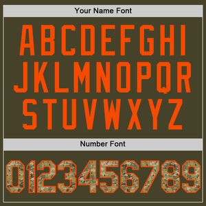 Custom Olive Camo Orange-Black Authentic Throwback Salute To Service Basketball Jersey