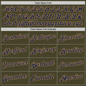 Custom Olive Navy-Old Gold Authentic Throwback Salute To Service Basketball Jersey